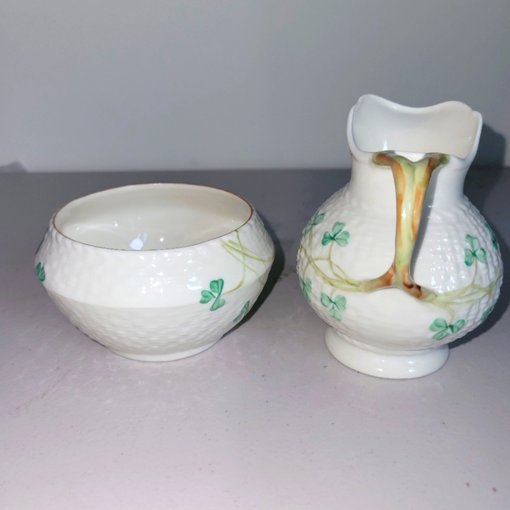 Belleek Creamer Sugar VINTAGE